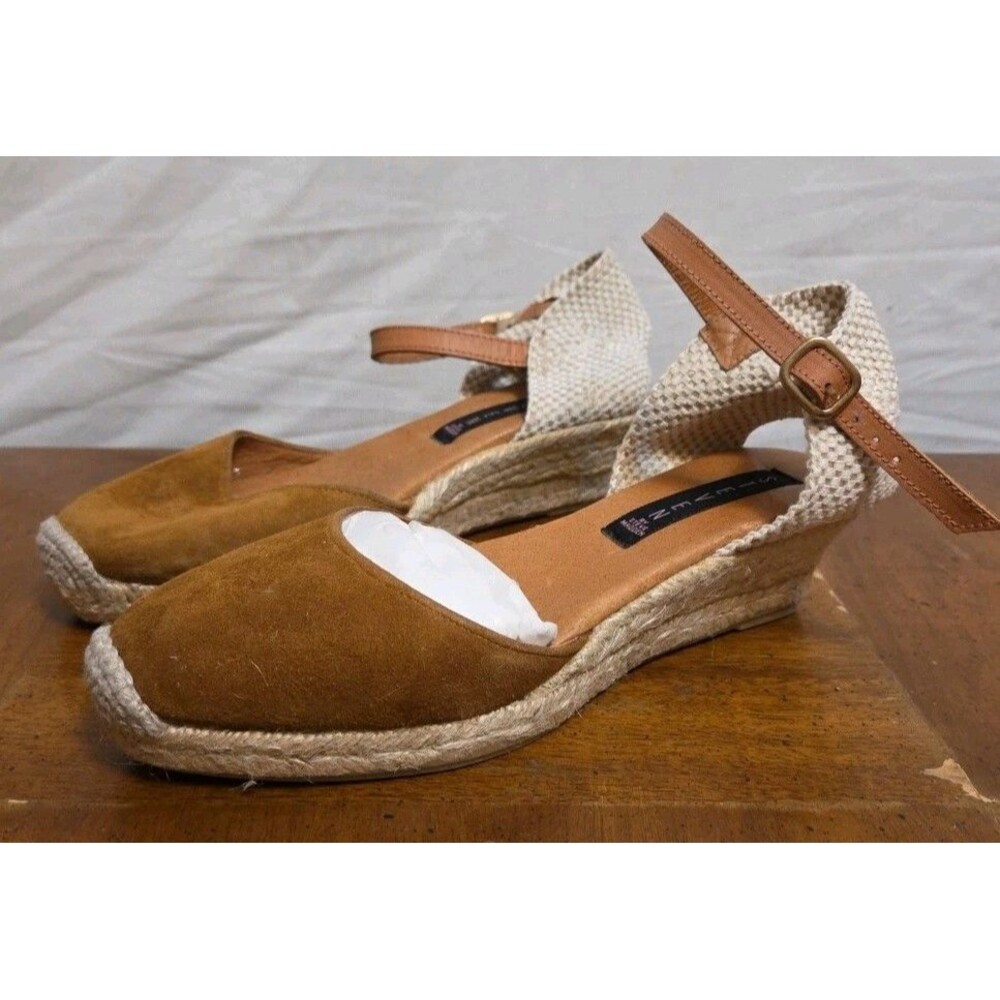 Steven By Steve Madden Andreea Beige Suede Espadrilles Sandal Shoes Size 37/ 6.5